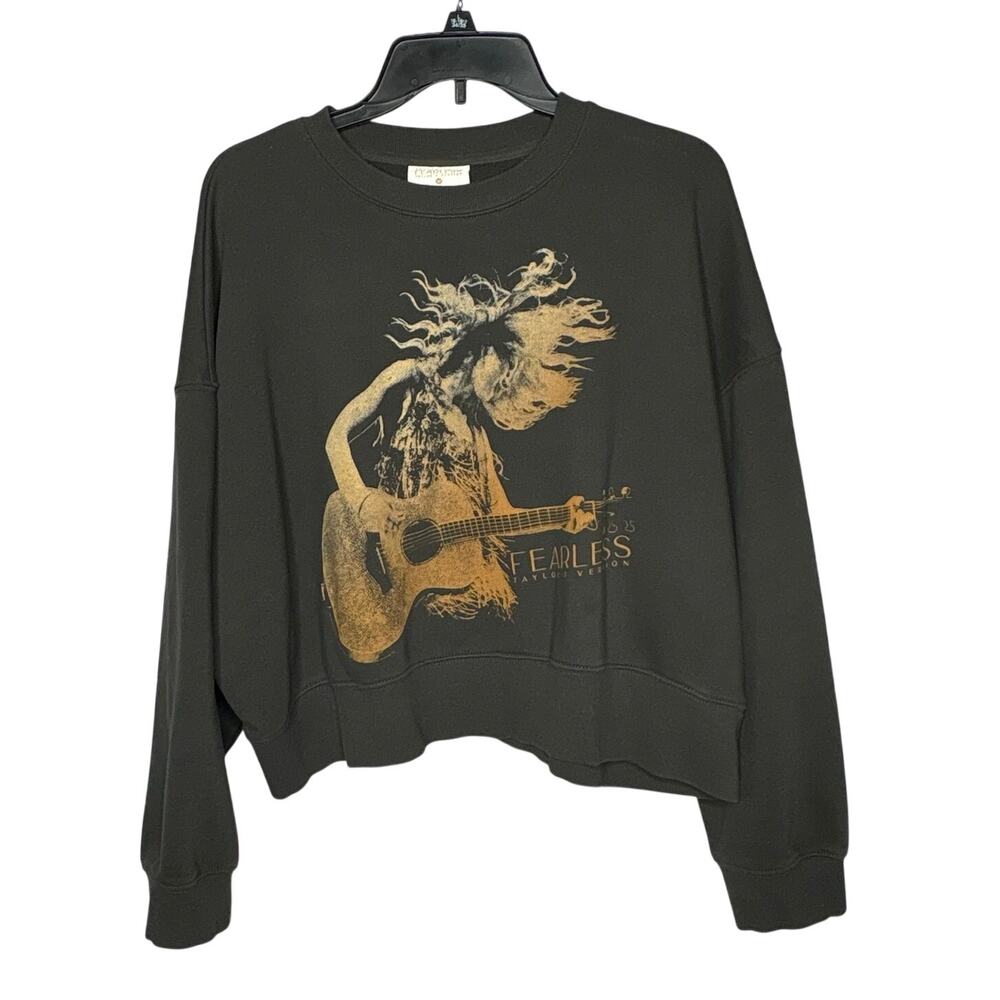 Taylor Swift Fearless Taylor's Version Cotton Cropped Sweatshirt Swifty Medium